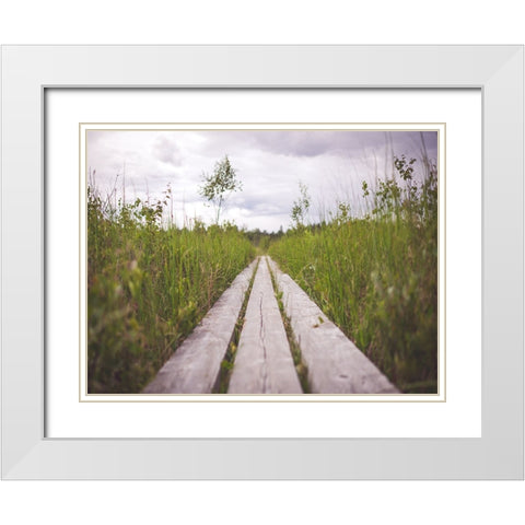 Pathway 2 White Modern Wood Framed Art Print with Double Matting by Lee, Rachel