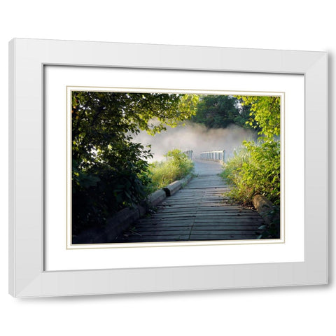 Pathway 3 White Modern Wood Framed Art Print with Double Matting by Lee, Rachel
