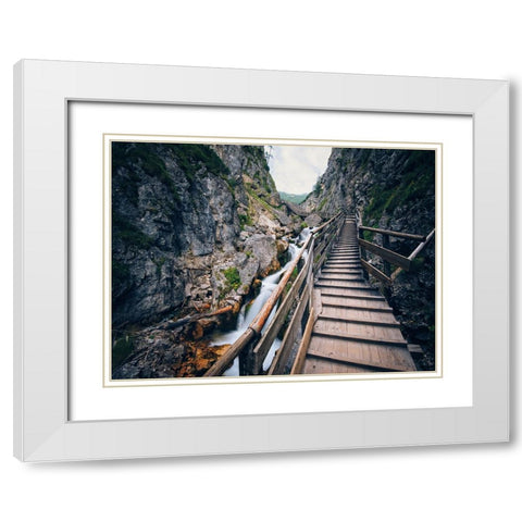 Pier 10 White Modern Wood Framed Art Print with Double Matting by Lee, Rachel