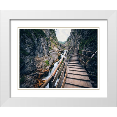 Pier 10 White Modern Wood Framed Art Print with Double Matting by Lee, Rachel