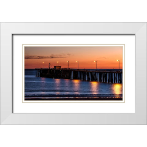 Pier 13 White Modern Wood Framed Art Print with Double Matting by Lee, Rachel