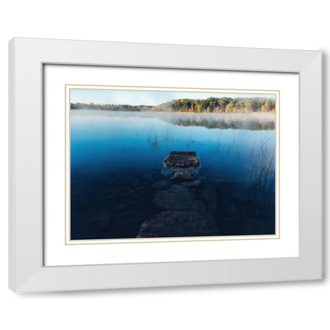 Pier 2 White Modern Wood Framed Art Print with Double Matting by Lee, Rachel