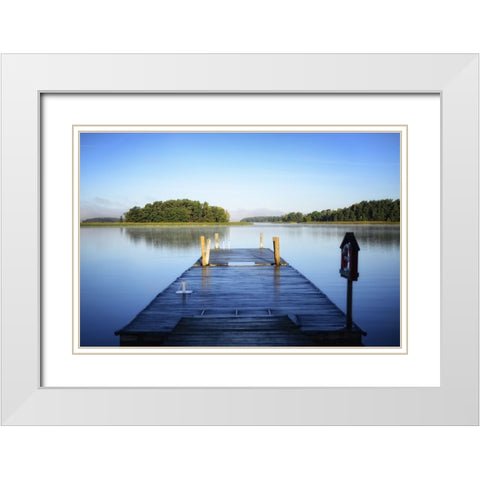 Pier 4 White Modern Wood Framed Art Print with Double Matting by Lee, Rachel