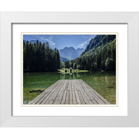 Pier 8 White Modern Wood Framed Art Print with Double Matting by Lee, Rachel