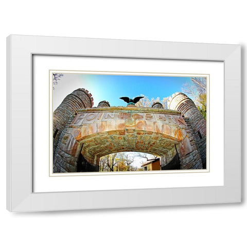 Point Park Gate White Modern Wood Framed Art Print with Double Matting by Lee, Rachel
