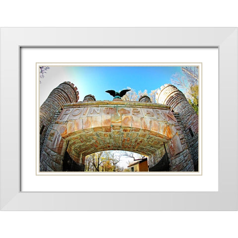 Point Park Gate White Modern Wood Framed Art Print with Double Matting by Lee, Rachel