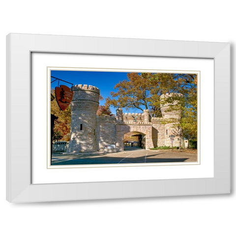 Point Park Gate 2 White Modern Wood Framed Art Print with Double Matting by Lee, Rachel
