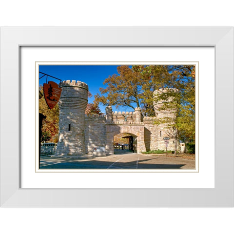 Point Park Gate 2 White Modern Wood Framed Art Print with Double Matting by Lee, Rachel