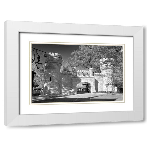 Point Park Gate 2 BW White Modern Wood Framed Art Print with Double Matting by Lee, Rachel