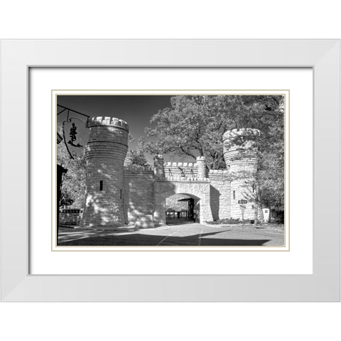 Point Park Gate 2 BW White Modern Wood Framed Art Print with Double Matting by Lee, Rachel