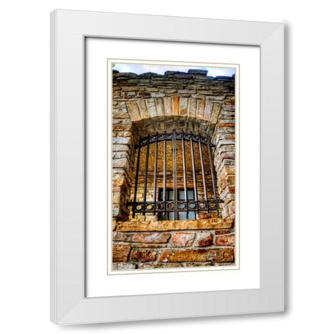Point Park Gate Window White Modern Wood Framed Art Print with Double Matting by Lee, Rachel
