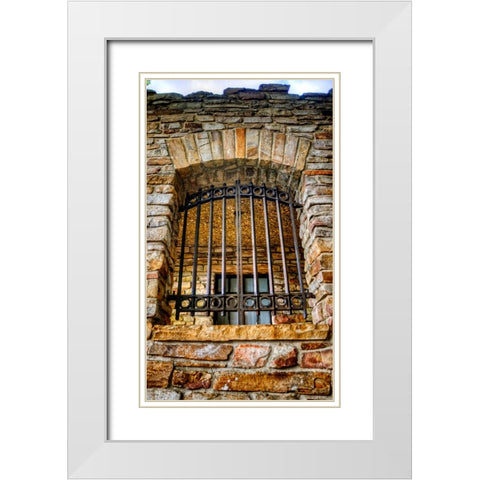 Point Park Gate Window White Modern Wood Framed Art Print with Double Matting by Lee, Rachel