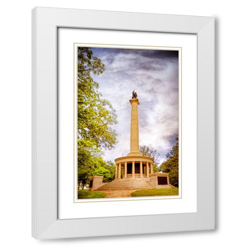 Point Park Memorial White Modern Wood Framed Art Print with Double Matting by Lee, Rachel