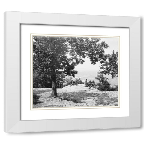 Point Park Visitors Early 1900s White Modern Wood Framed Art Print with Double Matting by Lee, Rachel