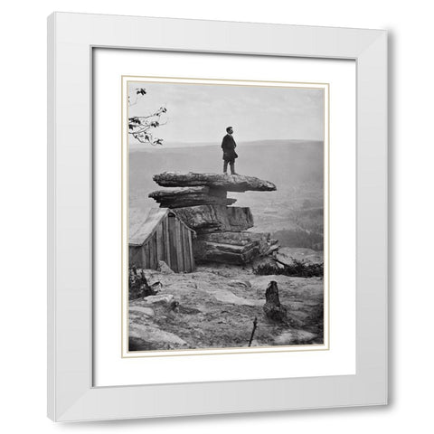 Point Rock 2 White Modern Wood Framed Art Print with Double Matting by Lee, Rachel