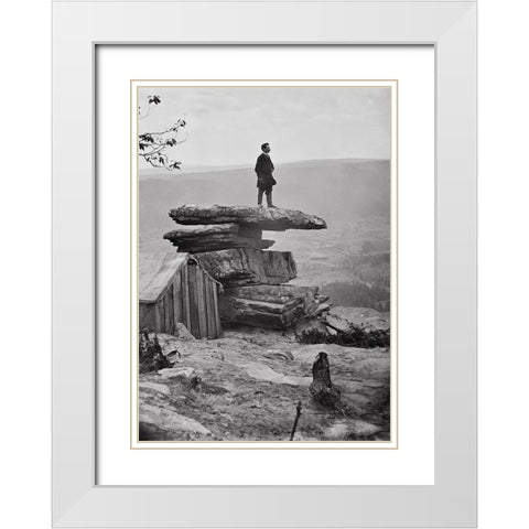 Point Rock 2 White Modern Wood Framed Art Print with Double Matting by Lee, Rachel
