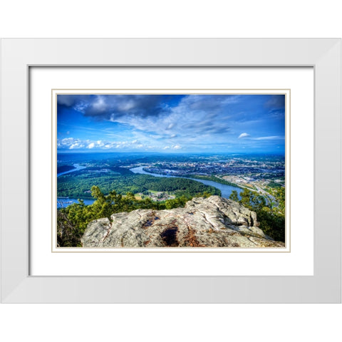 Point Rock View White Modern Wood Framed Art Print with Double Matting by Lee, Rachel