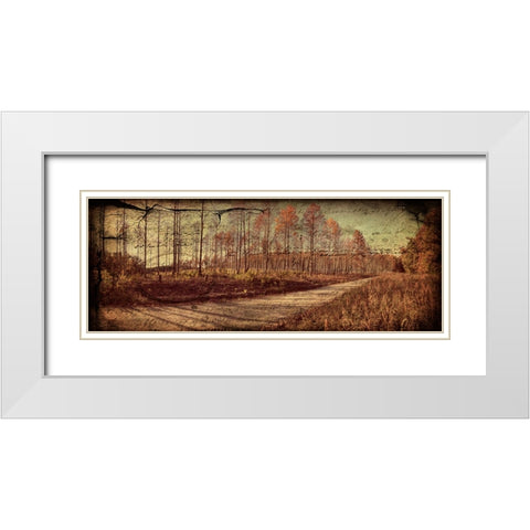 Prentice Road Pano Vintage White Modern Wood Framed Art Print with Double Matting by Lee, Rachel