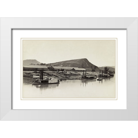 Quartermasters Landing 1863 White Modern Wood Framed Art Print with Double Matting by Lee, Rachel