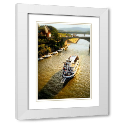 River Boat Cruise White Modern Wood Framed Art Print with Double Matting by Lee, Rachel
