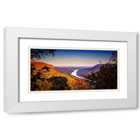 River From Town White Modern Wood Framed Art Print with Double Matting by Lee, Rachel