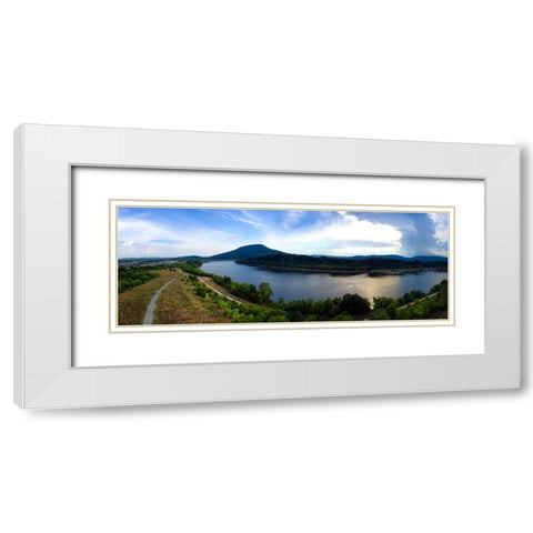 Riverwalk 2 White Modern Wood Framed Art Print with Double Matting by Lee, Rachel