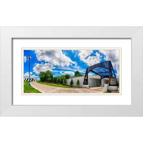 Riverwalk 3 White Modern Wood Framed Art Print with Double Matting by Lee, Rachel