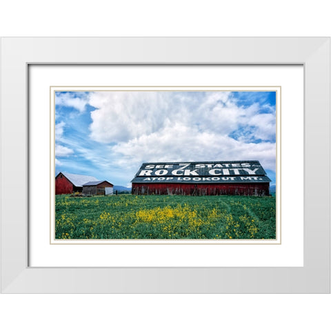 Rock City Barn 2 White Modern Wood Framed Art Print with Double Matting by Lee, Rachel