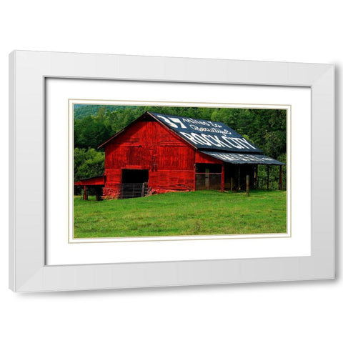 Rock City Barn 4 White Modern Wood Framed Art Print with Double Matting by Lee, Rachel