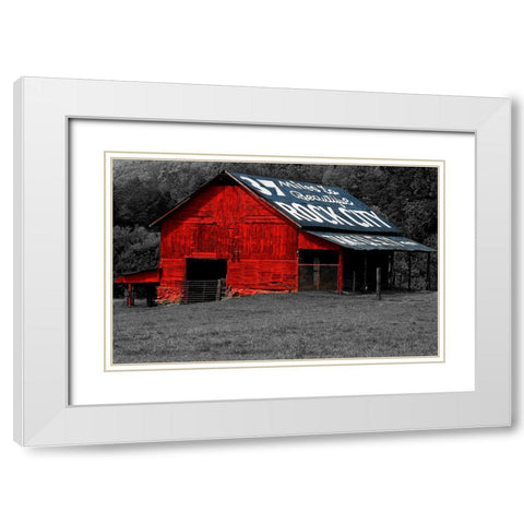 Rock City Barn 4 Custom Color BW Mask White Modern Wood Framed Art Print with Double Matting by Lee, Rachel