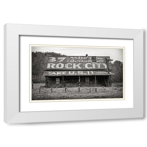 Rock City Barn 5 White Modern Wood Framed Art Print with Double Matting by Lee, Rachel