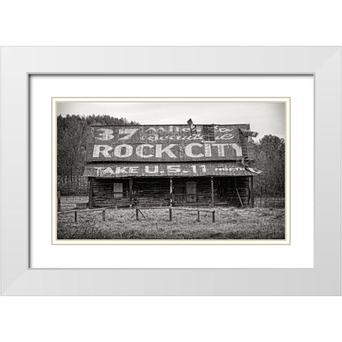 Rock City Barn 5 White Modern Wood Framed Art Print with Double Matting by Lee, Rachel