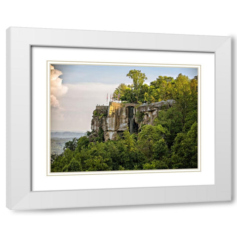 Rock City Falls Afternoon White Modern Wood Framed Art Print with Double Matting by Lee, Rachel