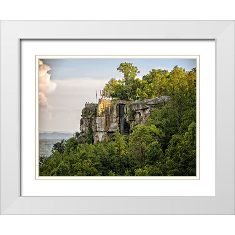 Rock City Falls Afternoon White Modern Wood Framed Art Print with Double Matting by Lee, Rachel