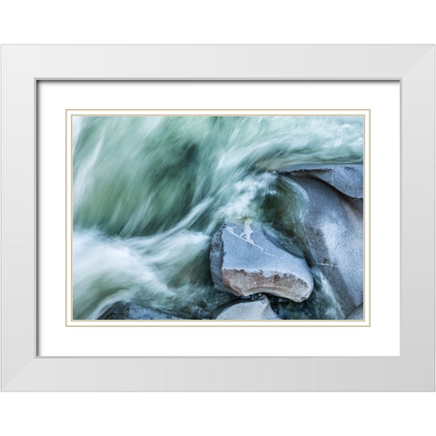 Rocks 11 White Modern Wood Framed Art Print with Double Matting by Lee, Rachel