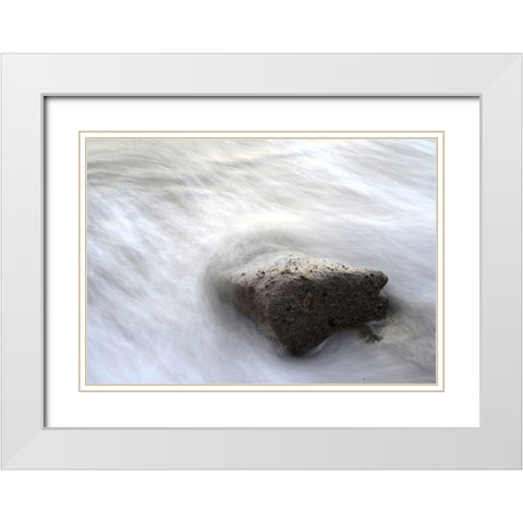 Rocks 12 White Modern Wood Framed Art Print with Double Matting by Lee, Rachel