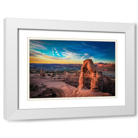 Rocks 13 White Modern Wood Framed Art Print with Double Matting by Lee, Rachel