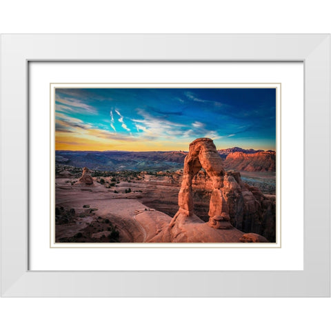 Rocks 13 White Modern Wood Framed Art Print with Double Matting by Lee, Rachel