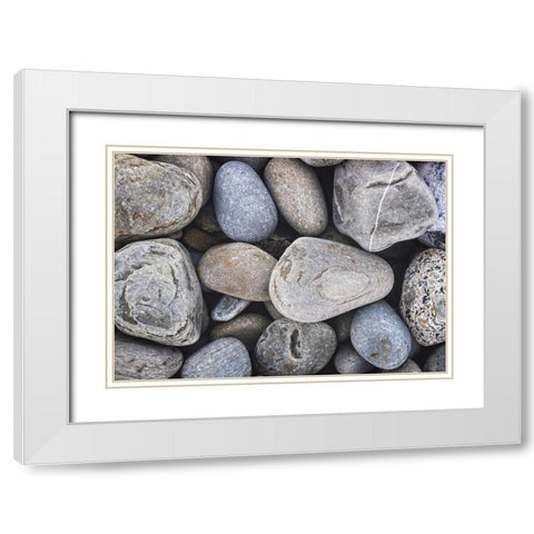 Rocks 16 White Modern Wood Framed Art Print with Double Matting by Lee, Rachel