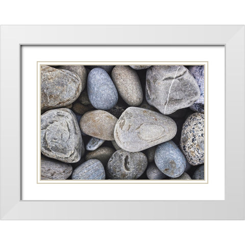 Rocks 16 White Modern Wood Framed Art Print with Double Matting by Lee, Rachel