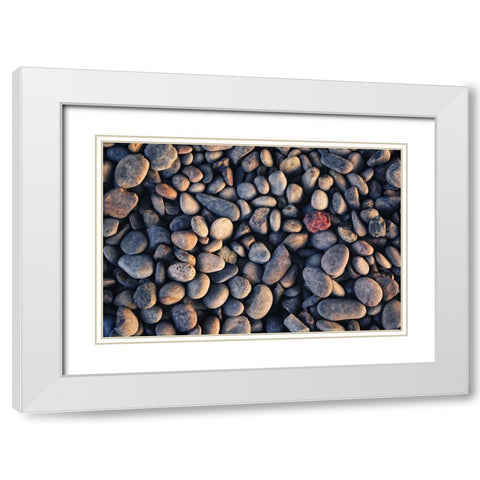 Rocks 3 White Modern Wood Framed Art Print with Double Matting by Lee, Rachel