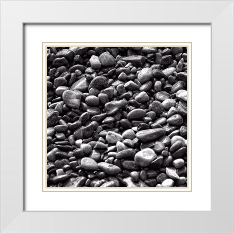 Rocks BW White Modern Wood Framed Art Print with Double Matting by Lee, Rachel