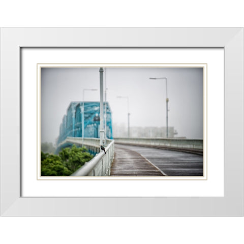 Scenic City 100 White Modern Wood Framed Art Print with Double Matting by Lee, Rachel