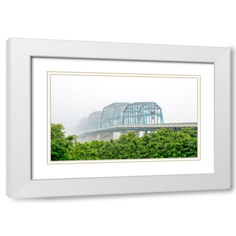 Scenic City 102 White Modern Wood Framed Art Print with Double Matting by Lee, Rachel