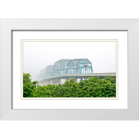 Scenic City 102 White Modern Wood Framed Art Print with Double Matting by Lee, Rachel