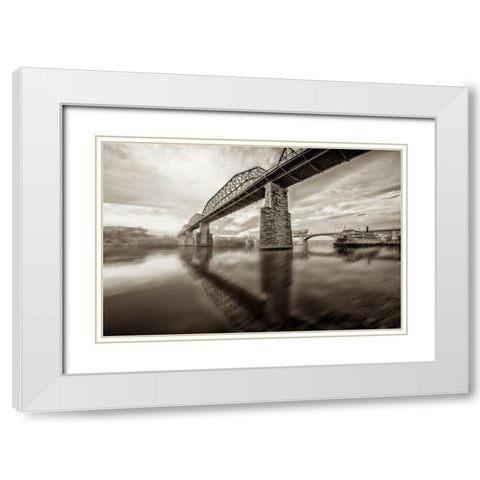 Scenic City 104 White Modern Wood Framed Art Print with Double Matting by Lee, Rachel