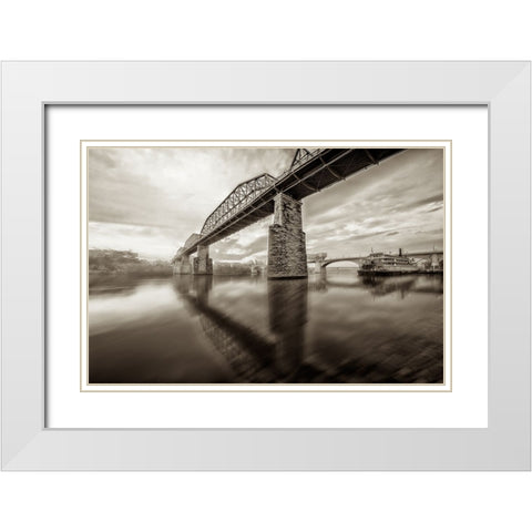 Scenic City 104 White Modern Wood Framed Art Print with Double Matting by Lee, Rachel