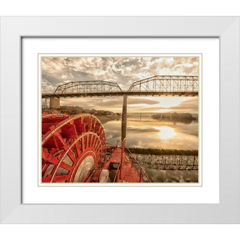 Scenic City 106 White Modern Wood Framed Art Print with Double Matting by Lee, Rachel