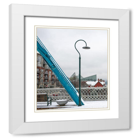 Scenic City 112 White Modern Wood Framed Art Print with Double Matting by Lee, Rachel