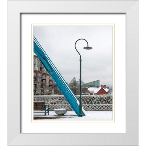Scenic City 112 White Modern Wood Framed Art Print with Double Matting by Lee, Rachel